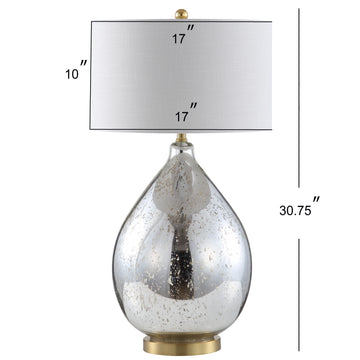 Sasha 30.75" Glass/Metal LED Table Lamp - JONATHAN Y